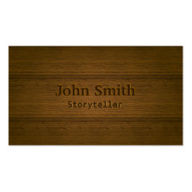 Stylish Wood Embossing Storyteller Business Card