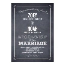 Stylishly Chalked Wedding Invitations
