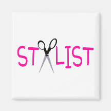 Stylist Pink with Scissors Magnets