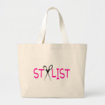 Stylist Pink with Scissors Tote Bags