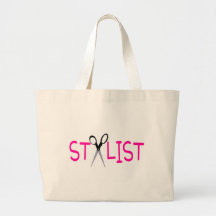 Stylist Pink with Scissors Tote Bags