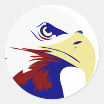Stylized American Eagle Round Stickers
