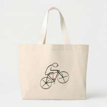 Stylized Bicyclist Design Bags