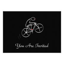 Stylized Bicyclist Design Invitation