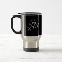 Stylized Bicyclist Design Mugs