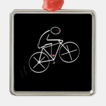 Stylized Bicyclist Design Ornament