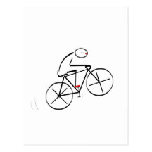 Stylized Bicyclist Design Post Card