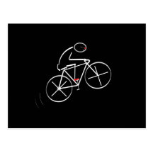 Stylized Bicyclist Design Postcards