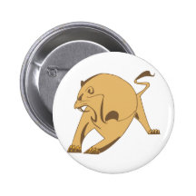 Stylized Lion Pinback Button