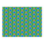 Stylized Peacock Feather Pattern. Post Card