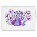 Stylized Purple Peacock card