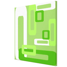 Stylized Rectangles Green/White Gallery Wrap Canvas