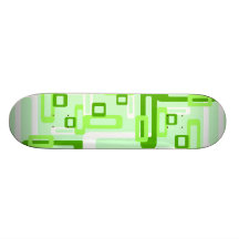 Stylized Rectangles Green/White Custom Skateboard