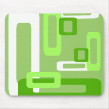 Stylized Rectangles Green/White Mouse Pads