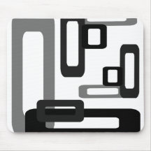 Stylized Rectangles Grey/Black Mouse Pad