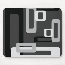 Stylized Rectangles Grey/Black/White Mouse Pad