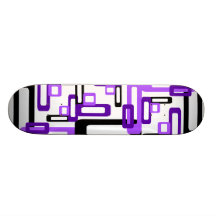 Stylized Rectangles Purple/Black Skate Board