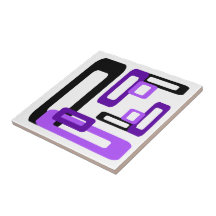 Stylized Rectangles Purple/Black Tiles