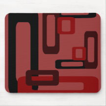 Stylized Rectangles Red/Black Mousepads