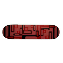 Stylized Rectangles Red/Black Skateboard Deck