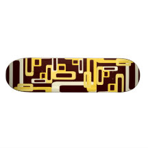 Stylized Rectangles Yellow Skate Deck