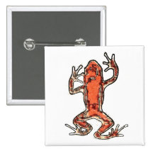 Stylized red frog botons