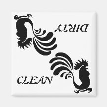 Stylized Rooster "Clean/Dirty" Dish Washer Magnet