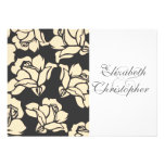 Stylized Rose Pattern Modern Wedding Invitations
