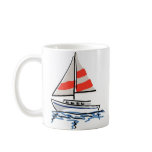 Stylized Tropical Sailboat Mugs