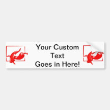 Stylized two red w frame peppers bumper sticker