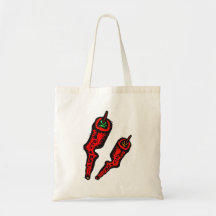 Stylized woody red peppers bags