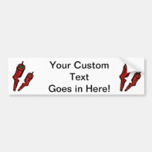 Stylized woody red peppers bumper sticker