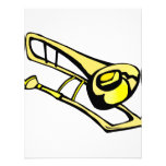 stylized yellow trombone graphic image announcement
