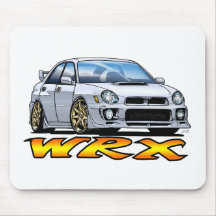 Subaru WRX_white Mousepads