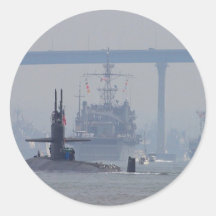 Submarines Subs Nuclear Ships Navy Round Stickers