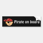 Substance mignonne de pirate de garçon renfrogné p autocollants pour voiture