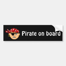 Substance mignonne de pirate de garçon renfrogné p autocollants pour voiture