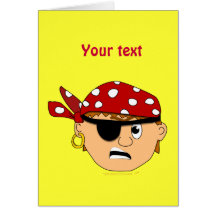 Substance mignonne de pirate de garçon renfrogné p carte de vœux