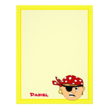 Substance mignonne de pirate de garçon renfrogné p modèle d'en-tête de lettre