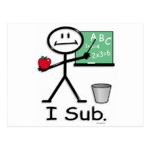 Substitute Teacher Postcards