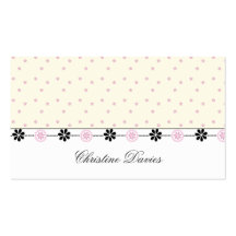 Subtle cream, pink and black business card
