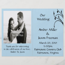 Subtle Stems Blue Wedding Programs Full Color Flyer