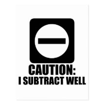 Subtract 1 Black Postcard