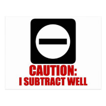 Subtraction 1 Red Post Card