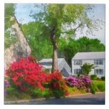 Suburban Azalea Garden Ceramic Tile