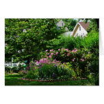 Suburban Garden With Roses Greeting Card