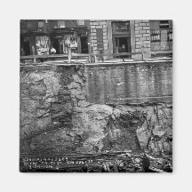 Subway Excavation Seventh Ave and 24-25th Streets Refrigerator Magnet