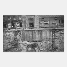 Subway Excavation Seventh Ave and 24-25th Streets Rectangle Stickers