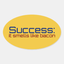 Success: It Smells Like Bacon Oval Sticker
