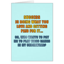 Success - Play Video Games Cards